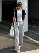 EZwear Grey Knit Wide Leg Pants, Casual & Fashionable For Everyday Wear